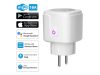 Okos wifi konnektor fogyasztásmérővel, fehér - 3680W