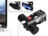 Első-hátsó kerékpáros LED-lámpa USB akkumulátor töltéssel