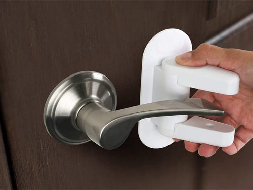 Kilincs reteszelő, fehér - 2db