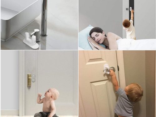 Kilincs reteszelő, fehér - 2db