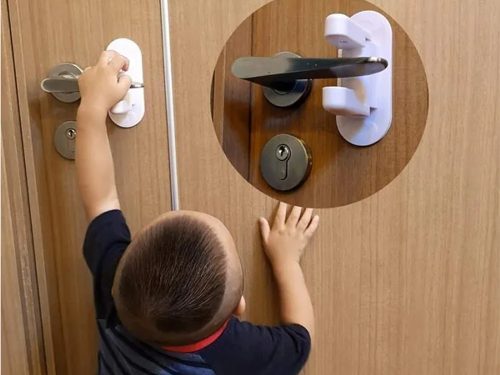 Kilincs reteszelő, fehér - 2db