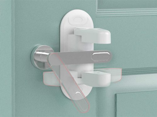 Kilincs reteszelő, fehér - 2db