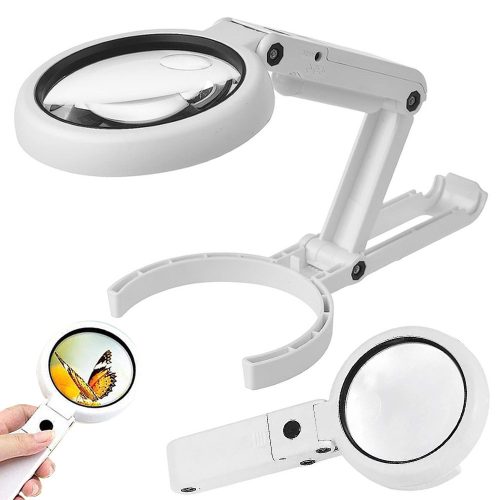Asztali nagyító LED világítással, 5x 11x - fehér