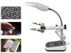 Harmadik kéz nagyítóval és LED világítással, elemes/hálózati - 27cm