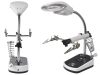 Harmadik kéz nagyítóval és LED világítással, elemes/hálózati - 27cm