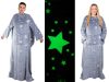 Belebújós ujjas fluoreszkáló pléd - szürke