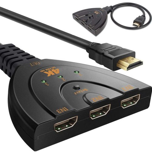 HDMI kapcsoló 3 bemenettel - fekete