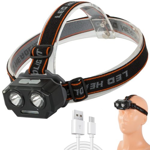 LED fejlámpa 18650 akkumulátorral