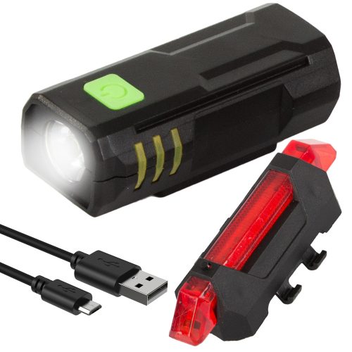Újratölthető LED kerékpárlámpa készlet - USB