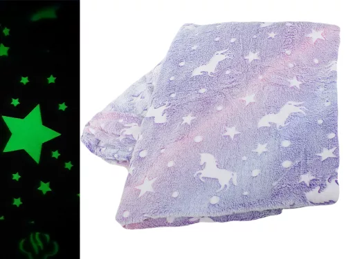 Belebújós ujjas fluoreszkáló pléd - lila