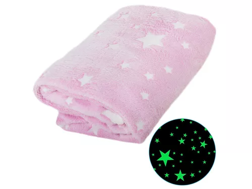 Belebújós ujjas fluoreszkáló pléd - rózsaszín