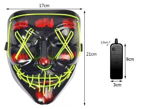 Világító LED-es maszk - 17x21cm