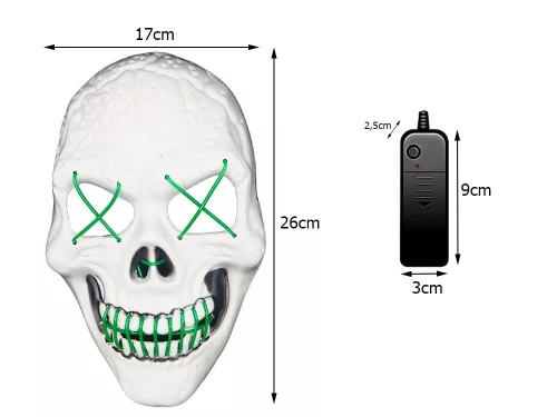 Világító LED-es maszk - 17x26cm