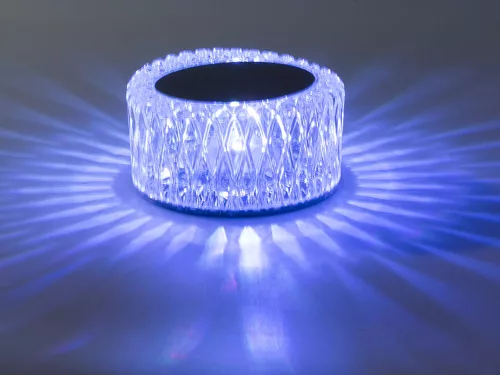 Kristály utánzat RGB akkumulátoros lámpa távirányítóval - 6cm