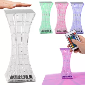   Kristály utánzat RGB akkumulátoros lámpa távirányítóval - 18cm