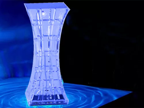 Kristály utánzat RGB akkumulátoros lámpa távirányítóval - 18cm