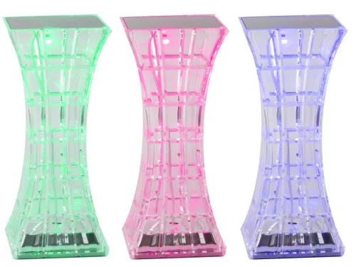Kristály utánzat RGB akkumulátoros lámpa távirányítóval - 18cm