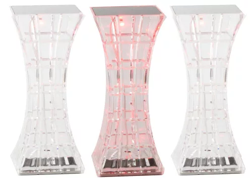 Kristály utánzat RGB akkumulátoros lámpa távirányítóval - 18cm