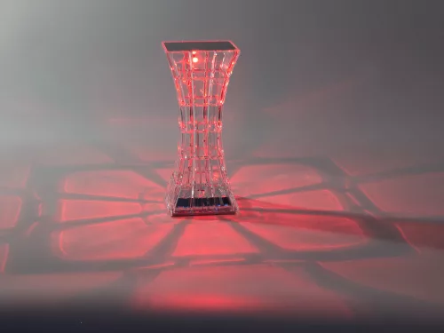 Kristály utánzat RGB akkumulátoros lámpa távirányítóval - 18cm