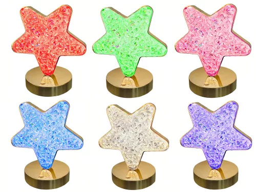 Éjjeli RGB akkumulátoros lámpa - csillag