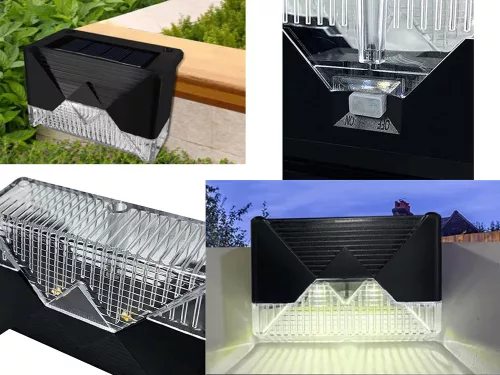 Napelemes LED kerti lámpa lépcsőre teraszra vagy kerítésre - 4db