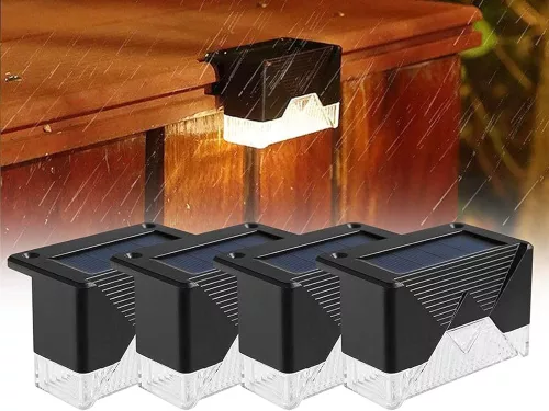 Napelemes LED kerti lámpa lépcsőre teraszra vagy kerítésre - 4db