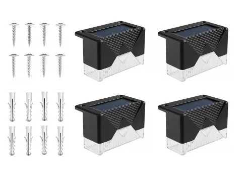 Napelemes LED kerti lámpa lépcsőre teraszra vagy kerítésre - 4db