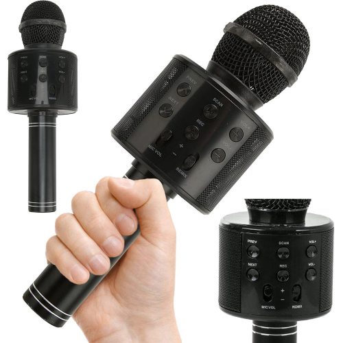 Vezeték nélküli karaoke mikrofon - fekete