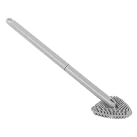Lapos szilikon WC kefe tartállyal - 33cm