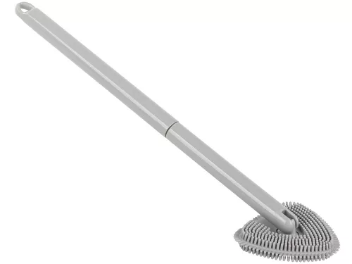 Lapos szilikon WC kefe tartállyal - 33cm