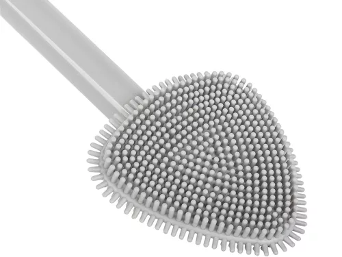 Lapos szilikon WC kefe tartállyal - 33cm