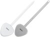 Lapos szilikon WC kefe tartállyal - 33cm