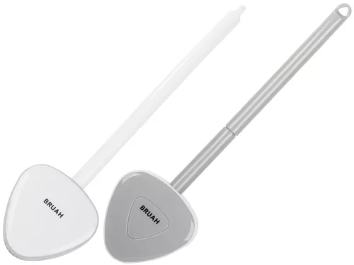 Lapos szilikon WC kefe tartállyal - 33cm