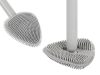 Lapos szilikon WC kefe tartállyal - 33cm