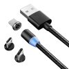 3 az 1-ben mágneses USB töltőkábel - fekete
