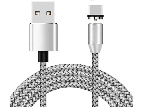 3 az 1-ben mágneses USB töltőkábel - ezüst