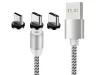 3 az 1-ben mágneses USB töltőkábel - ezüst