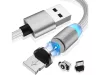 3 az 1-ben mágneses USB töltőkábel - ezüst