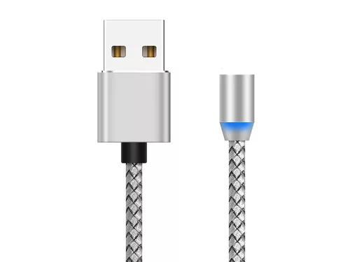 3 az 1-ben mágneses USB töltőkábel - ezüst