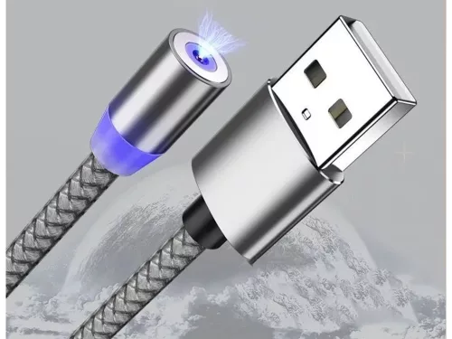 3 az 1-ben mágneses USB töltőkábel - ezüst