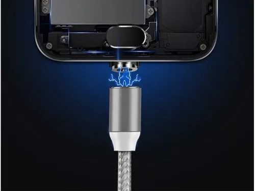 3 az 1-ben mágneses USB töltőkábel - ezüst