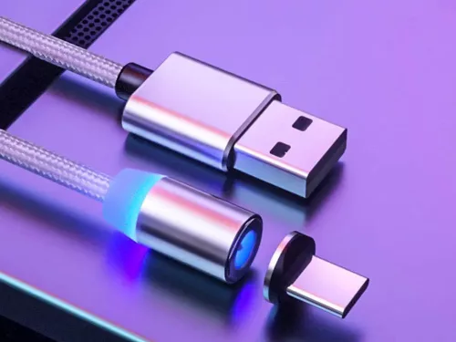3 az 1-ben mágneses USB töltőkábel - ezüst