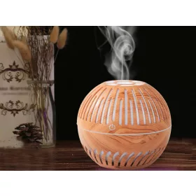   Aromaterápiás párásító RGB világítással 300ml - világos barna