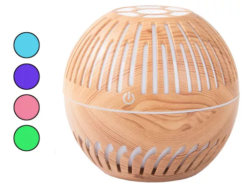 Aromaterápiás párásító RGB világítással 300ml - világos barna