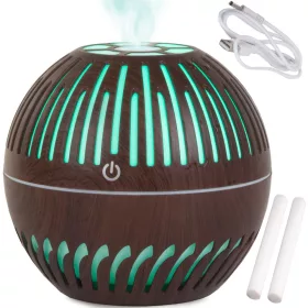   Aromaterápiás párásító RGB világítással 300ml - sötét barna