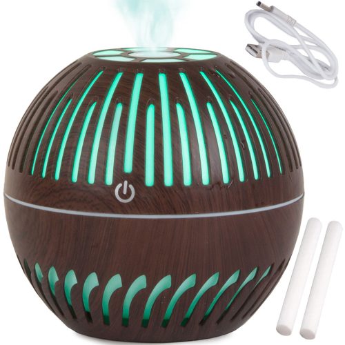 Aromaterápiás párásító RGB világítással 300ml - sötét barna