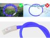 Akkumulátoros LED szilikon nyakörv 41-47cm - kék
