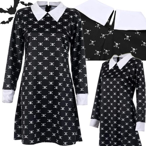 Wednesday Addams gyerek jelmez, L méret - 125-135cm