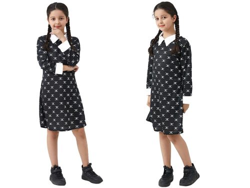Wednesday Addams gyerek jelmez, L méret - 125-135cm