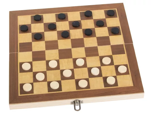 3 az 1-ben fa társasjáték - 29,5x29,5cm
